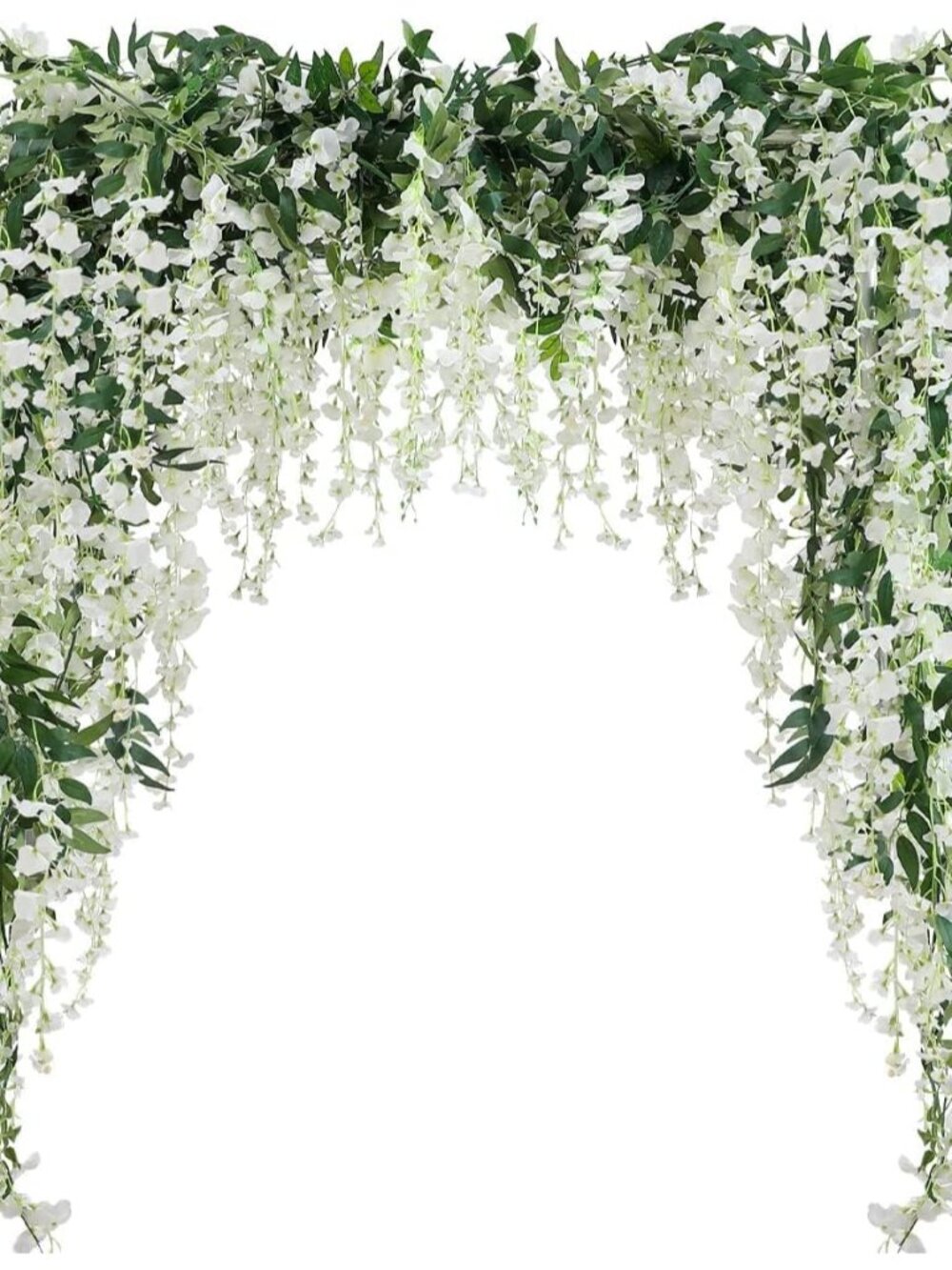 Artificial Wisteria Garland 3Pcs 7.2Ft/Piece White Wisteria Hanging Flowers